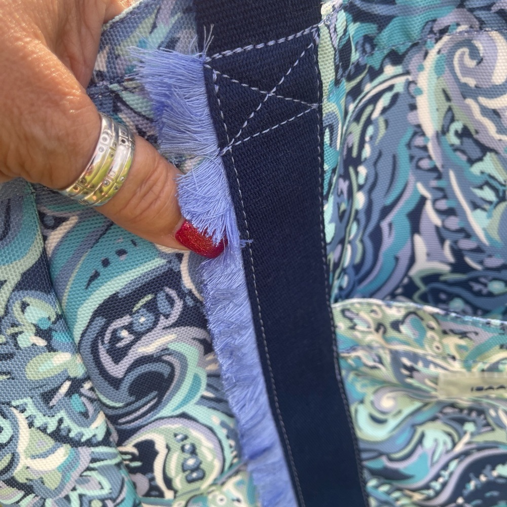 ISAAC MIZRAHI LIVE Bridgehampton Tote In Blue Paisley - Picture 6 of 12